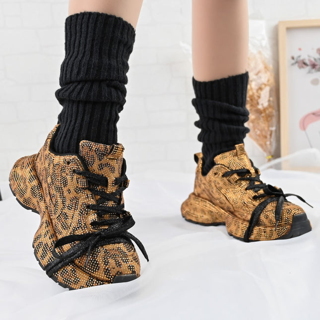 Pantofi Sport de dama,Din Piele ecologica intoarsa,D1390,Leopard