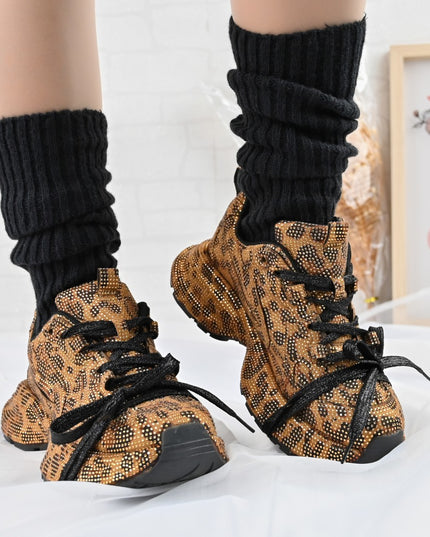 Pantofi Sport de dama,Din Piele ecologica intoarsa,D1390,Leopard