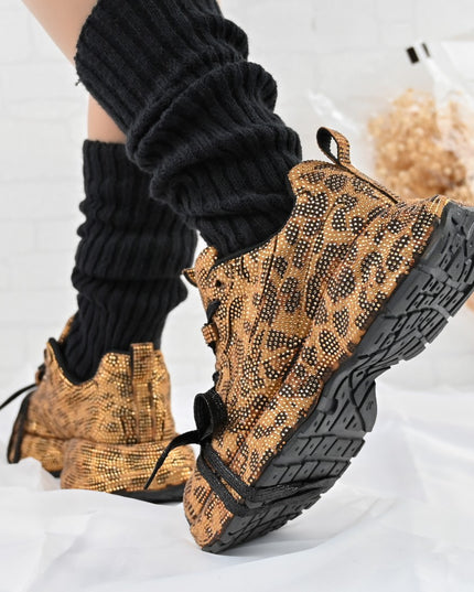 Pantofi Sport de dama,Din Piele ecologica intoarsa,D1390,Leopard