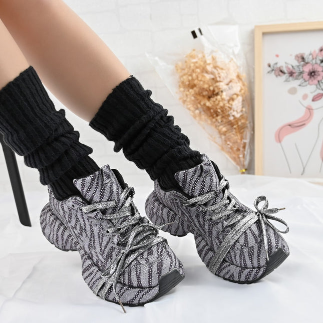 Pantofi Sport de dama,Din Piele ecologica intoarsa,D1390,Zebra