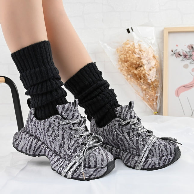 Pantofi Sport de dama,Din Piele ecologica intoarsa,D1390,Zebra