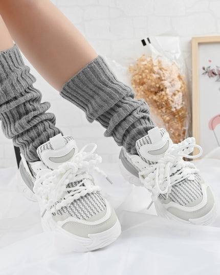 Дамски спортни обувки, с мрежести вложки, D1392, бял