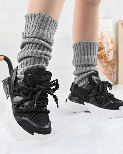 Pantofi Sport De Dama,cu insertii de plasa,D1392,Negru