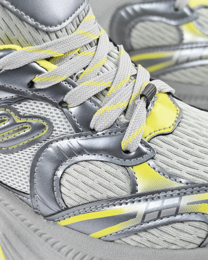 Дамски спортни обувки, с мрежести вложки, D1391, жълти