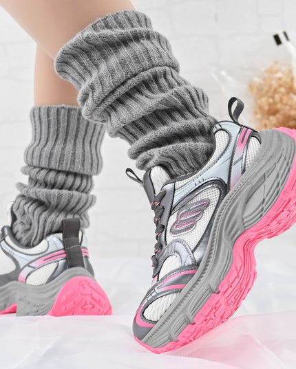 Дамски спортни обувки, с мрежести вложки, D1391, цвят фуксия