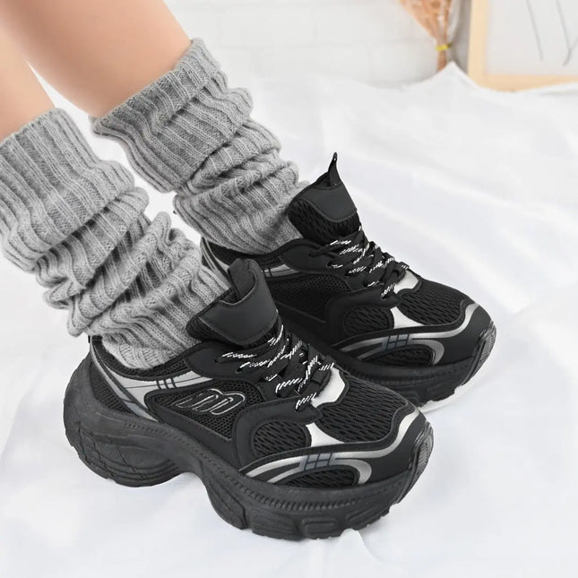 Pantofi Sport De Dama,cu insertii de plasa,D1391,Negru OEM