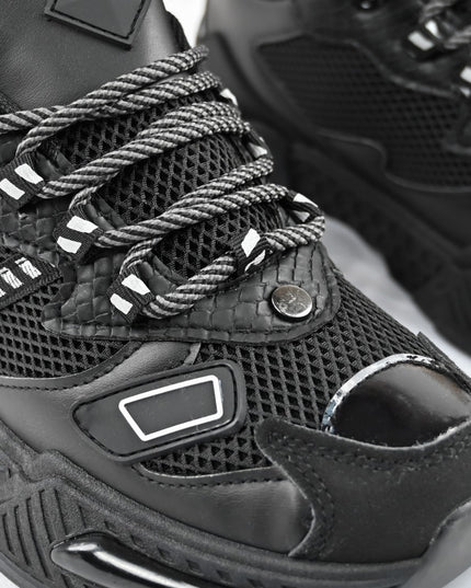 Дамски спортни обувки, с мрежести вложки, D1394, Черни