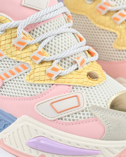 Дамски спортни обувки, с мрежести вложки, D1394, Розови