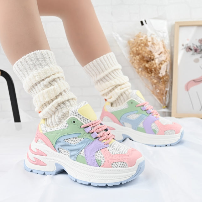 Pantofi Sport De Dama,cu insertii de plasa,D1387,Multuculori