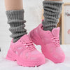 Pantofi Sport De Dama,cu insertii de plasa,D1387,Fucsia