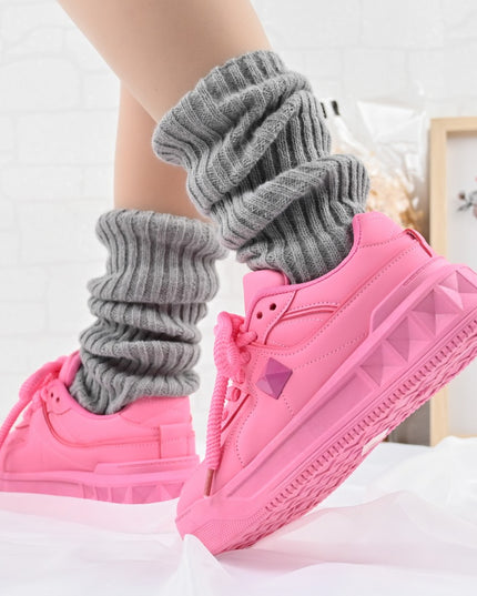 Дамски спортни обувки, изработени от еко кожа, D1389, цвят фуксия