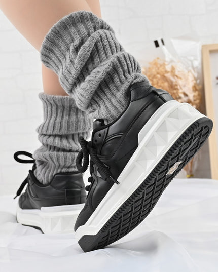 Pantofi Sport de dama,Din Piele ecologica,D1389,Negru cu Alb