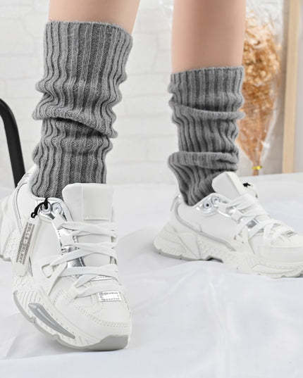 Дамски спортни обувки, Текстилен материал, D1393, Бял