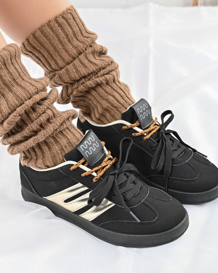 Pantofi Sport De dama,Din piele ecologica intoarsa,D1405,Negru