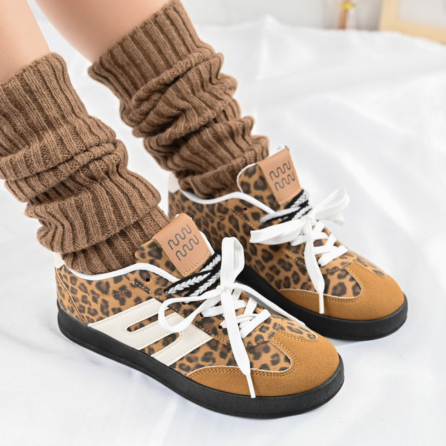 Pantofi Sport De dama,Din piele ecologica intoarsa,D1405,Leopard