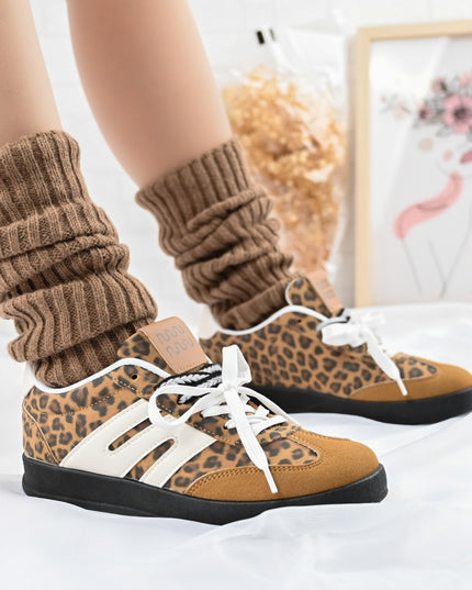 Pantofi Sport De dama,Din piele ecologica intoarsa,D1405,Leopard