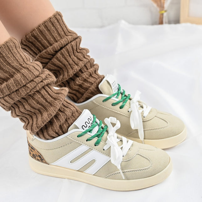 Pantofi Sport De dama,Din piele ecologica intoarsa,D1405,Bej