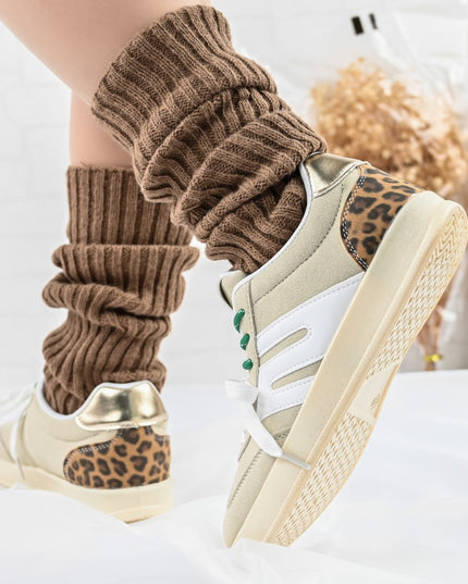 Pantofi Sport De dama,Din piele ecologica intoarsa,D1405,Bej