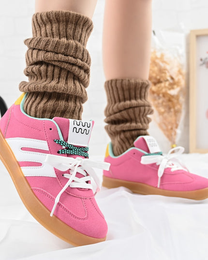 Pantofi Sport De dama,Din piele ecologica intoarsa,D1405,Fucsia