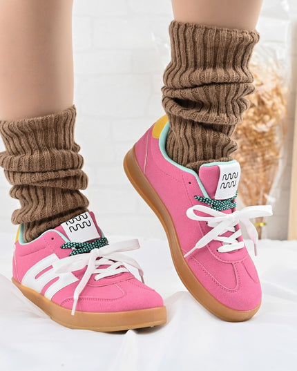 Pantofi Sport De dama,Din piele ecologica intoarsa,D1405,Fucsia