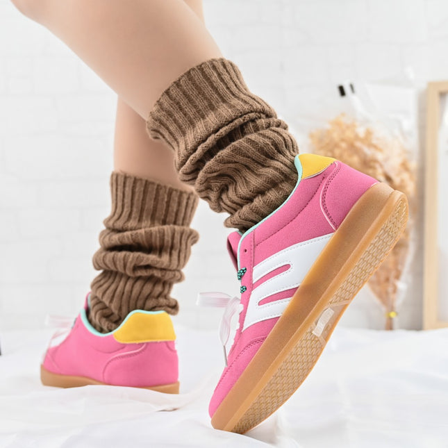 Pantofi Sport De dama,Din piele ecologica intoarsa,D1405,Fucsia