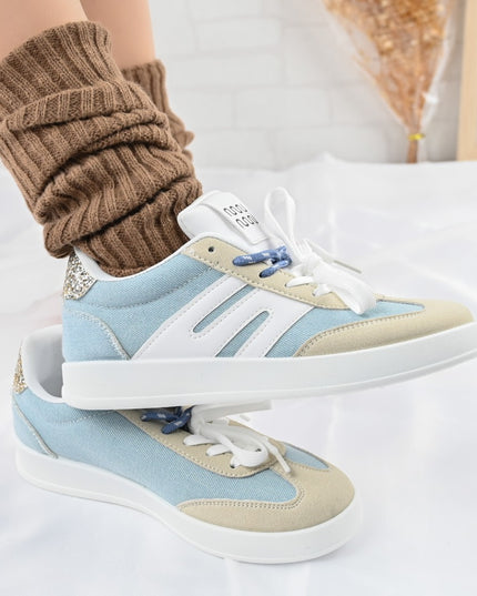 Pantofi Sport De dama,Din piele ecologica intoarsa,D1405,Albastru