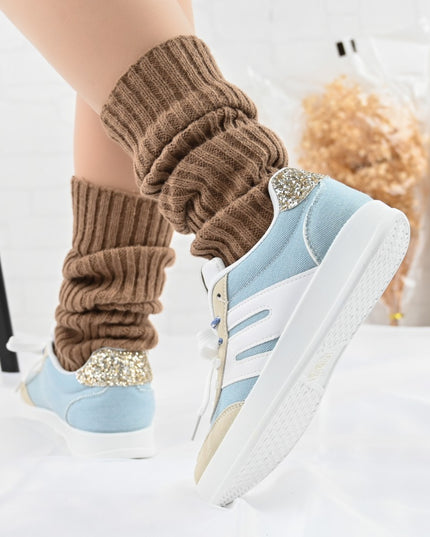 Pantofi Sport De dama,Din piele ecologica intoarsa,D1405,Albastru