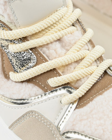 Pantofi Sport De Dama,Cu Platforma,Din piele ecologica intoarsa,D1409,Bej