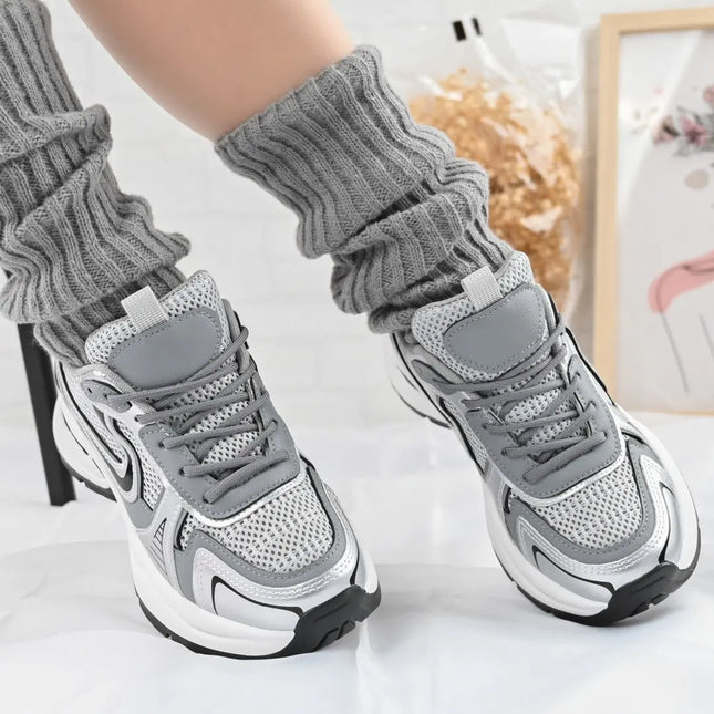 Pantofi sport De dama,cu inseretii din plasa,D1407,Gri OEM