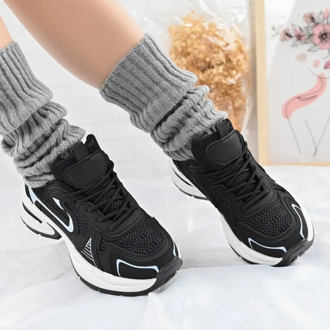 Pantofi sport De dama,cu inseretii din plasa,D1407,Negru OEM