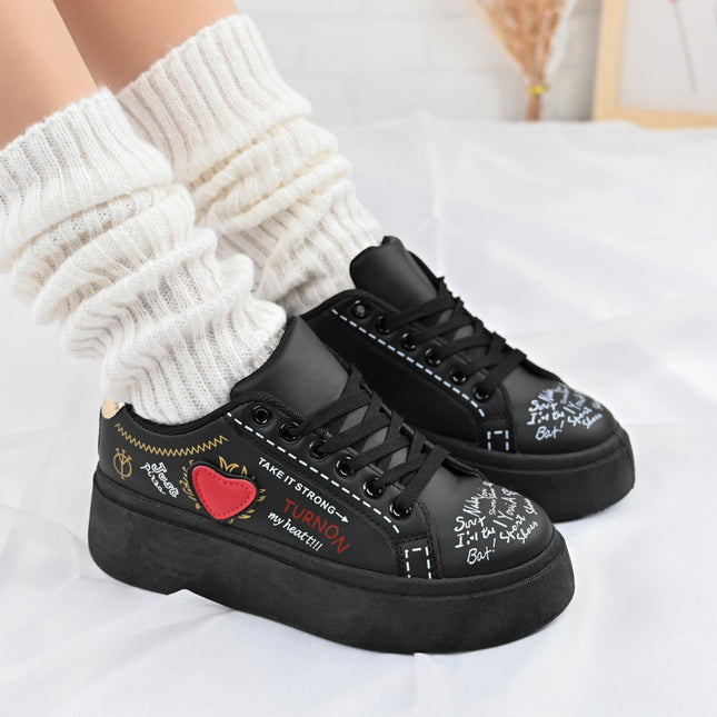 Pantofi sport de dama,Cu Piele ecologica,D1362, Negru