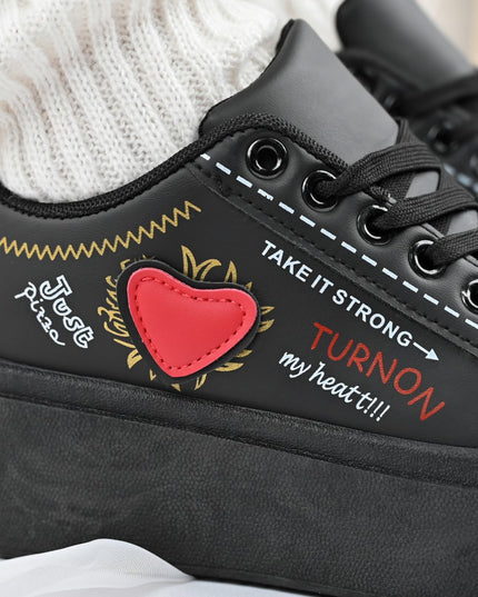 Pantofi sport de dama,Cu Piele ecologica,D1362, Negru