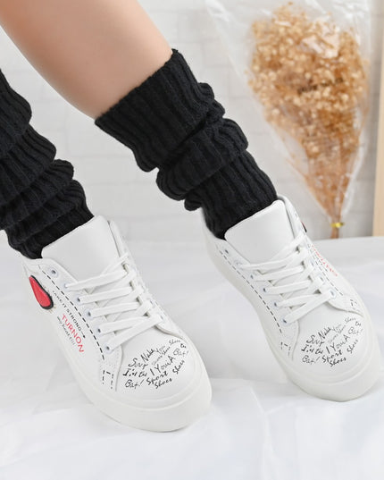 Дамски спортни обувки, С екологична кожа, D1362, Бели