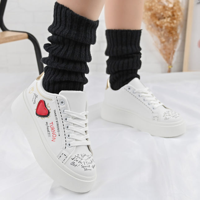 Pantofi sport de dama,Cu Piele ecologica,D1362, Alb