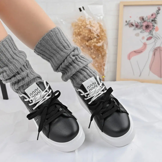 Pantofi Sport De Dama,Din Piele Ecologica,D1373,Negru OEM