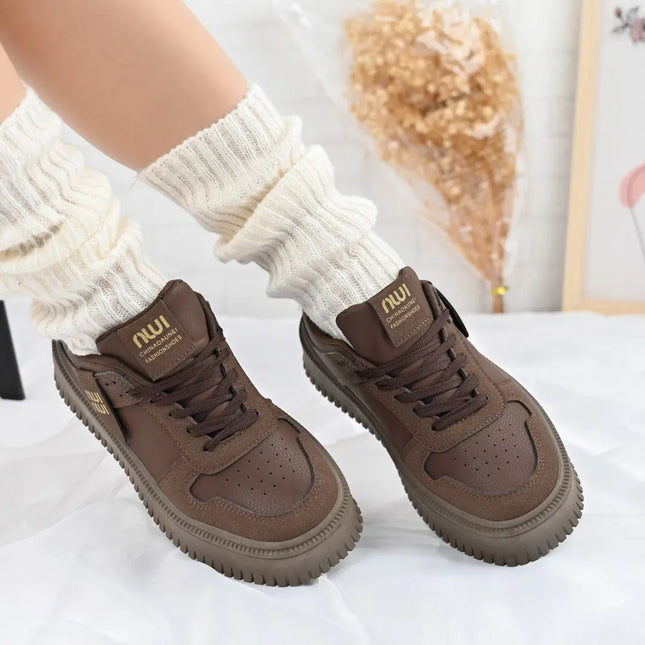 Pantofi Sport De Dama,Din piele Ecologica,D1366,Maro OEM