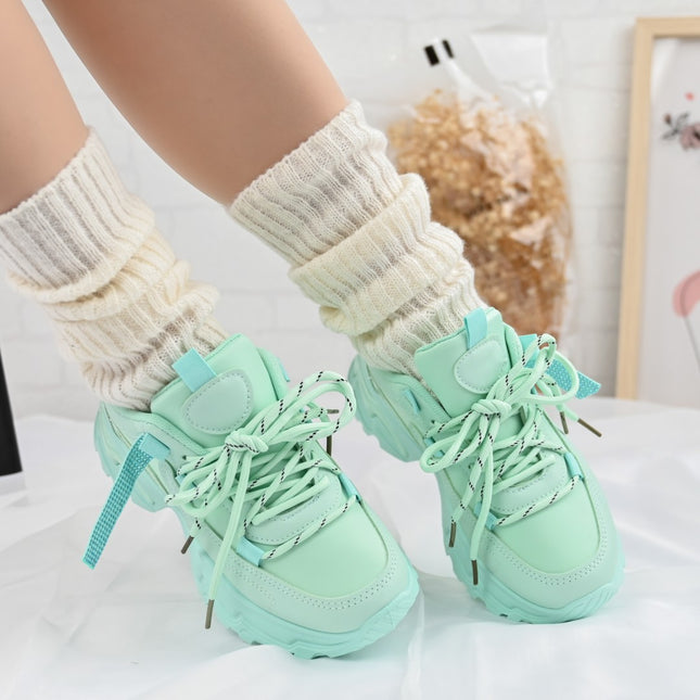 Pantofi sport de dama,Din Piele ecologica,D1335,Verde