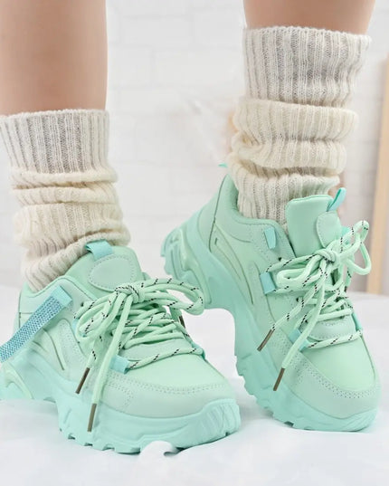 Pantofi sport de dama,Din Piele ecologica,D1335,Verde OEM