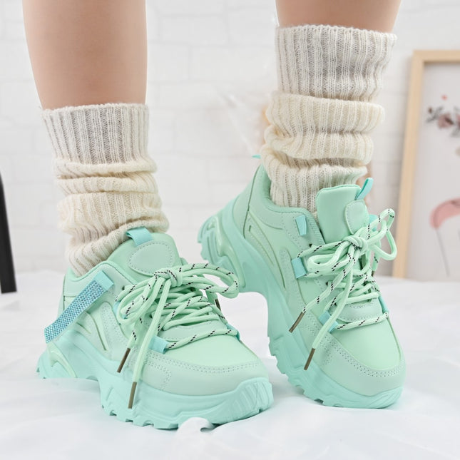 Pantofi sport de dama,Din Piele ecologica,D1335,Verde