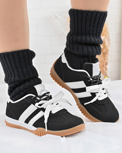 Pantofi Sport De Dama,Din Piele Ecologica intoarsa,D1411,Negru cu Alb