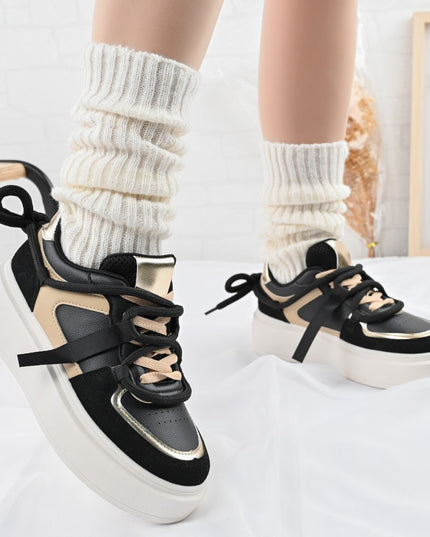 Pantofi sport de dama,D1309,Din piele ecologica,Negru