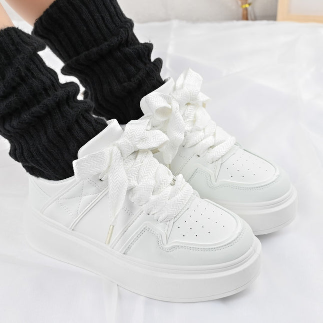 Pantofi sport de dama,D1308,Din piele ecologica,Alb