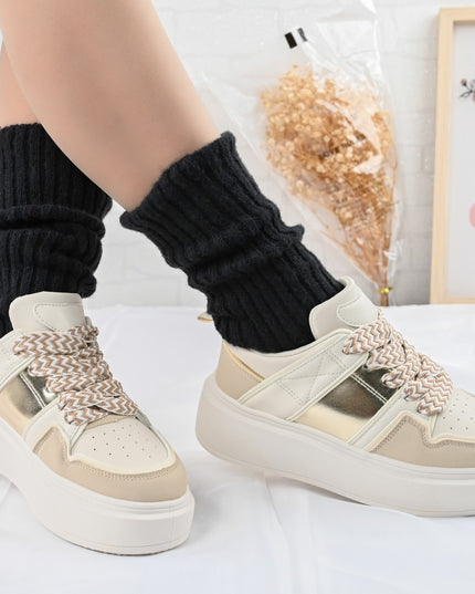 Pantofi sport de dama,D1308,Din piele ecologica,Beige