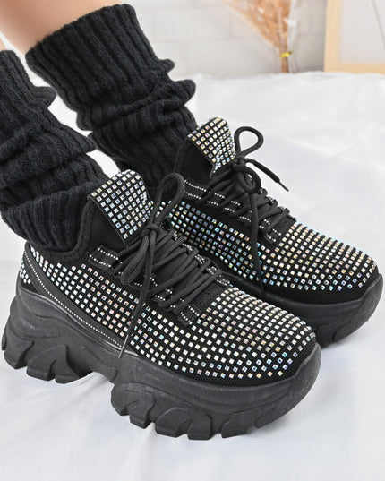 Pantofi Sport de dama,0146,cu pietre,Negru