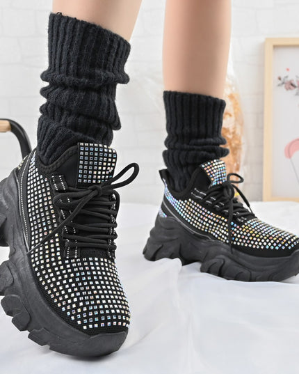 Pantofi Sport de dama,0146,cu pietre,Negru