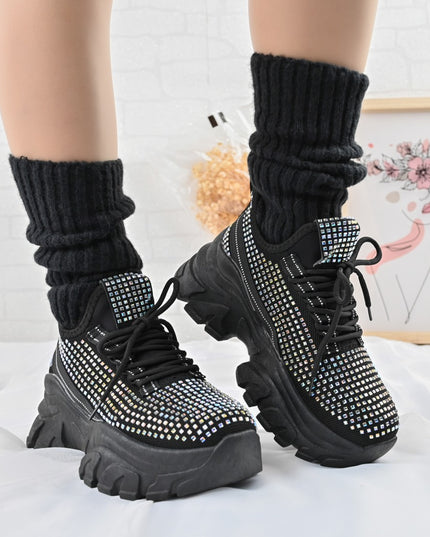 Pantofi Sport de dama,0146,cu pietre,Negru