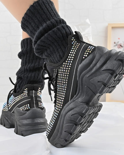 Pantofi Sport de dama,0146,cu pietre,Negru