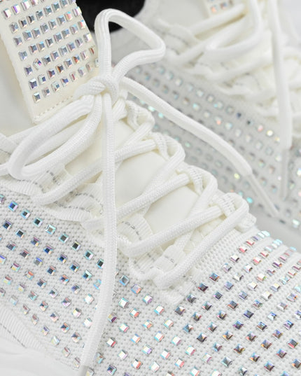 Pantofi Sport de dama,0146,cu pietre,Alb