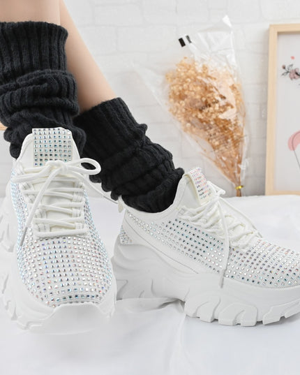 Pantofi Sport de dama,0146,cu pietre,Alb