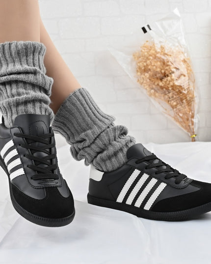 Дамски спортни обувки, D1303, Изработени от екологична кожа, Черни